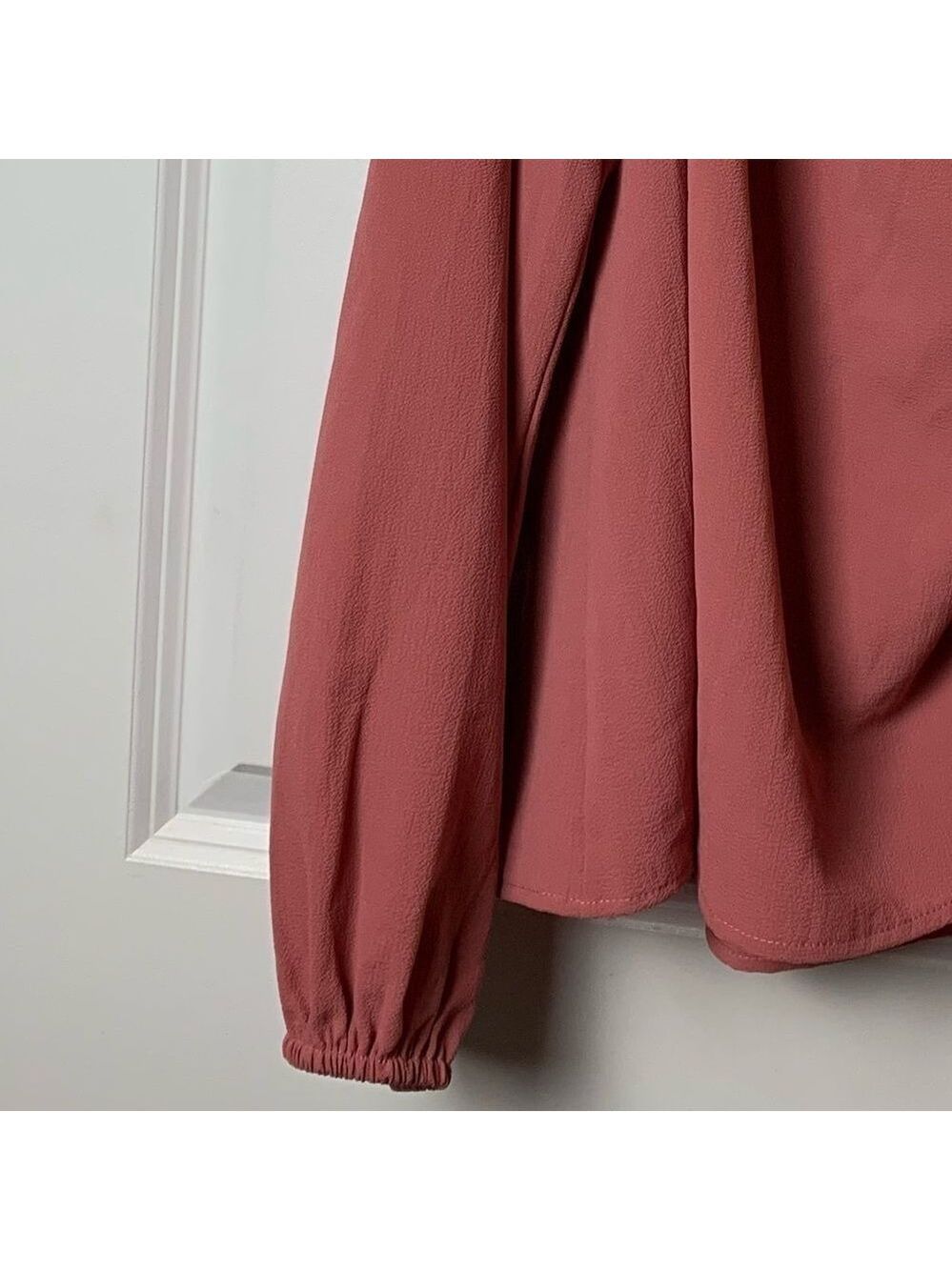 Chelsea28 one sleeve medium blush blouse w ruffles - Picture 4 of 11